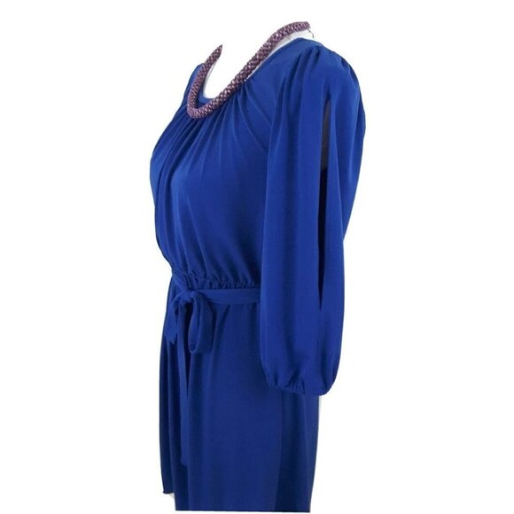 VALERIE BERTINELLI--Women's Size 4--Royal Blue Dress w/Slits on the Sleeve. - Picture 6 of 10